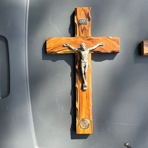 Wooden crosses with ash